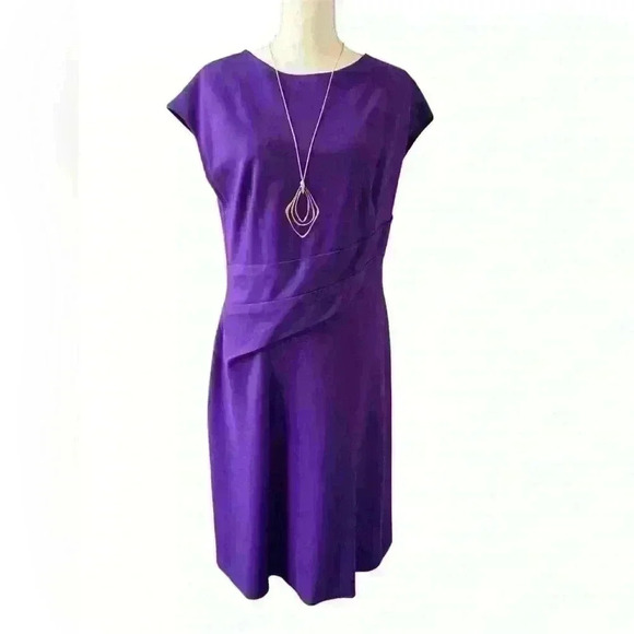 Vibrant purple Escada cap sleeve sheath knit dress size 42(US size 12) - Picture 1 of 7